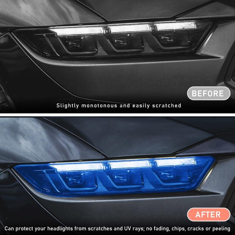 KVAEY Car Light Tint Film, 12×48 Inch Tint Vinyl Wrap Film Roll with Squeegee and Cutter, Self-Adhesive Film Sticker for Car Headlights Tail Lights Fog Lights, Car Accessories - Image 3